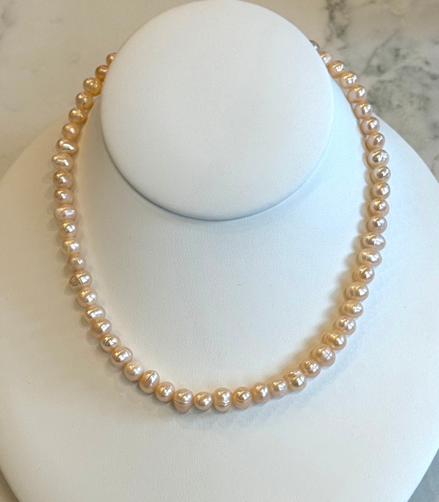 Peach Freshwater Pearl Necklace