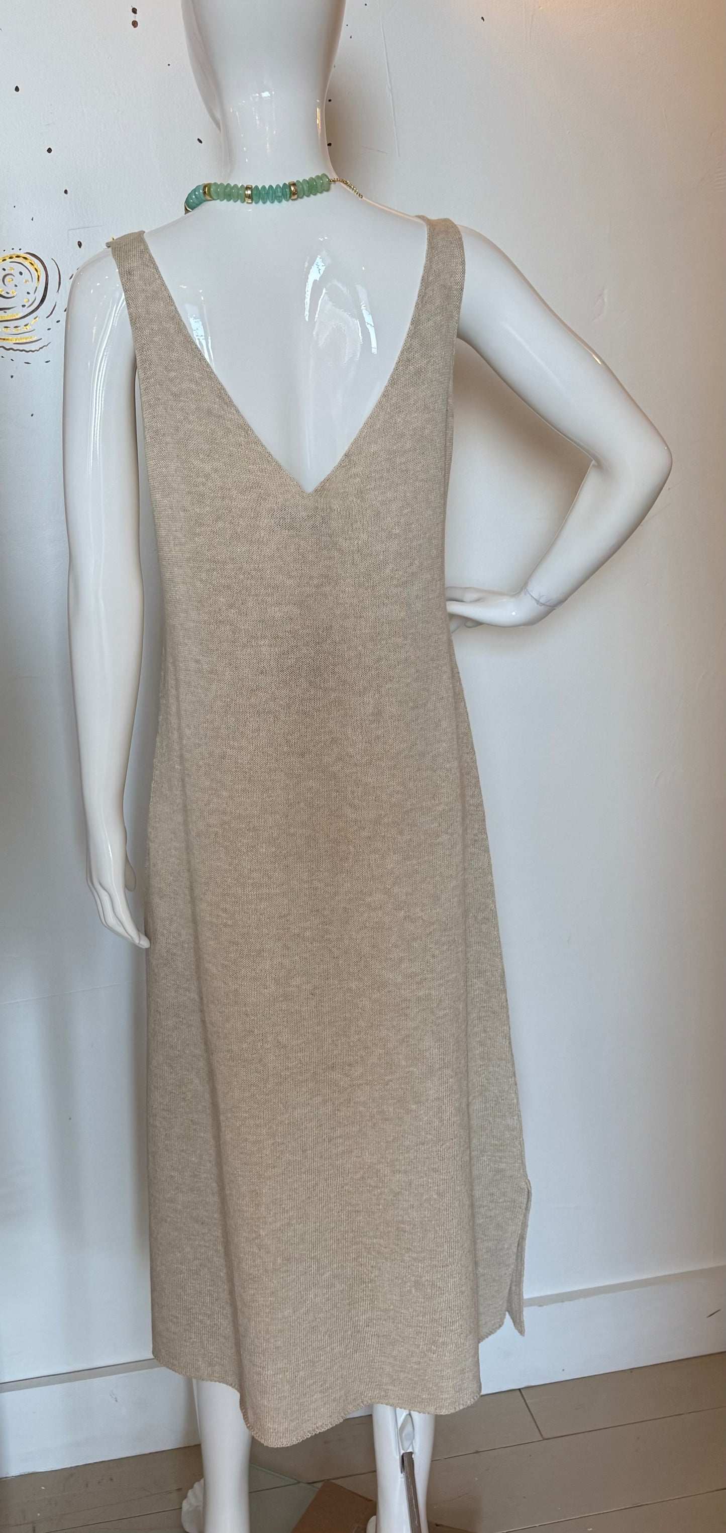 Aegean Knit Midi Dress Sand