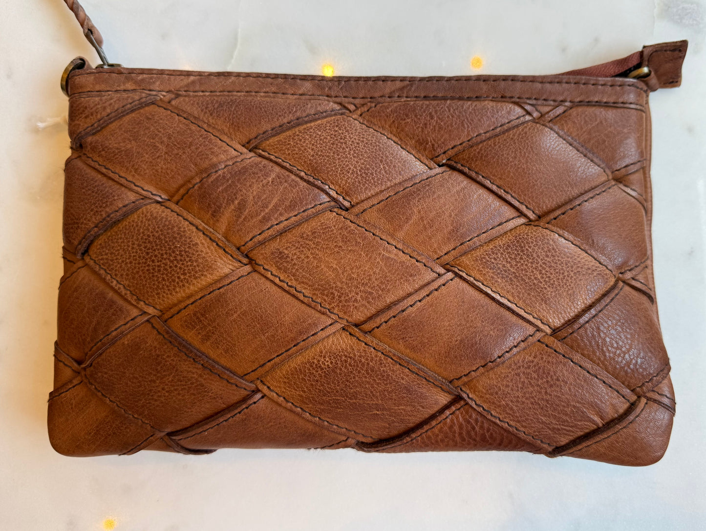 Kelly Brown Woven Bag