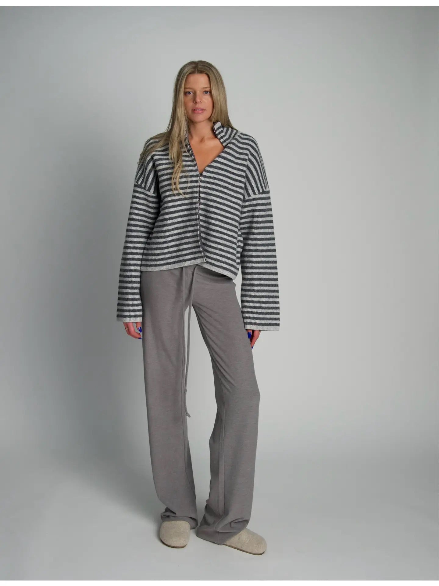 Mockneck Sweater Striped