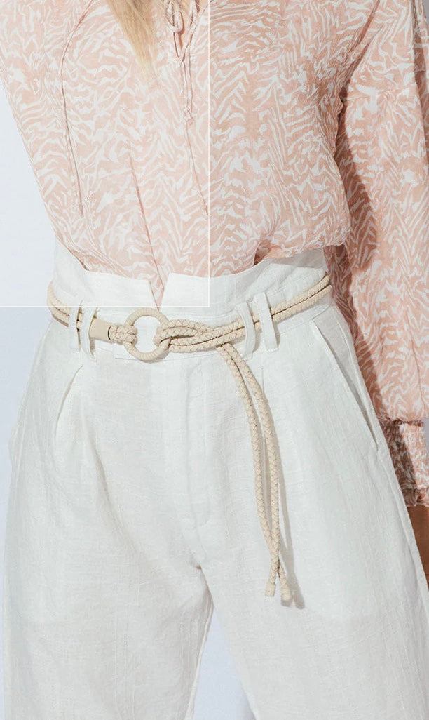Loop Leather Belt/Cream