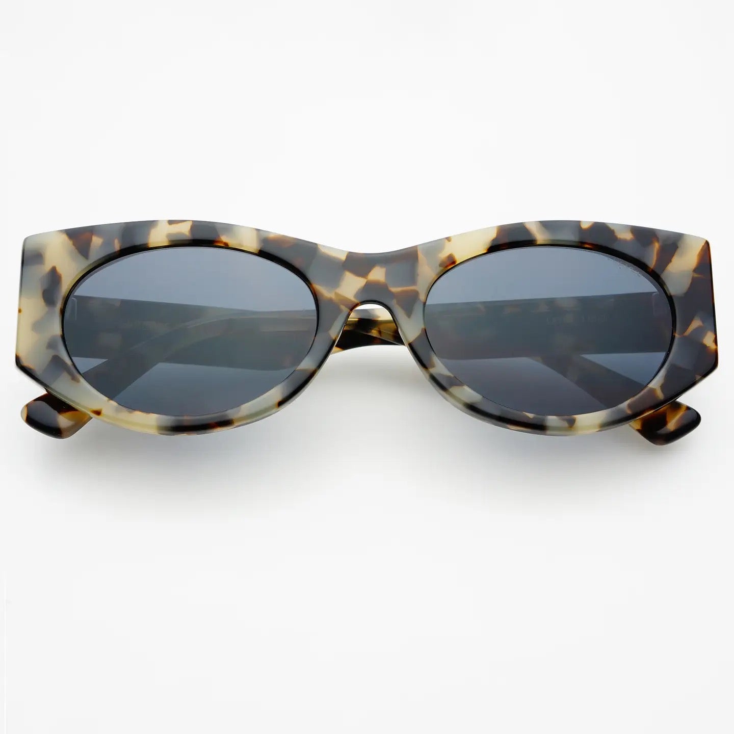 Layla Oval Gray Tortoise Sunglasses