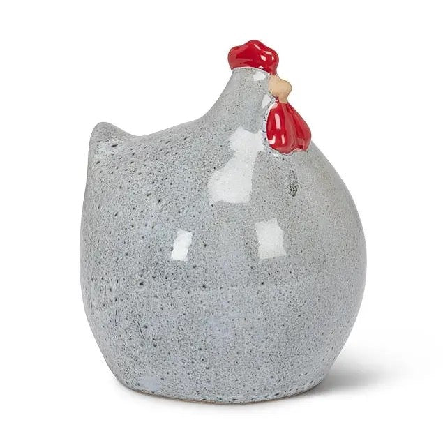 Small Round Stoneware Chicken