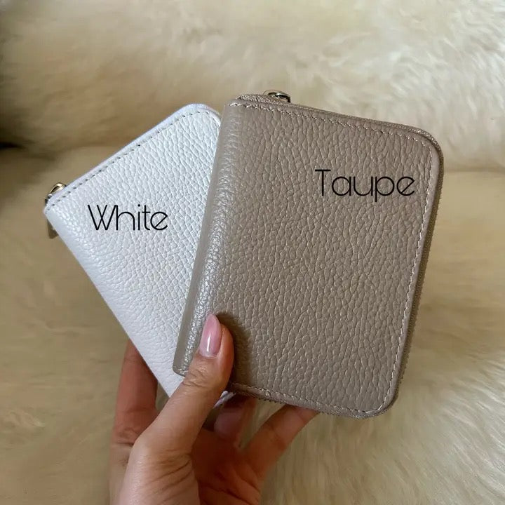 Leather wallet, taupe