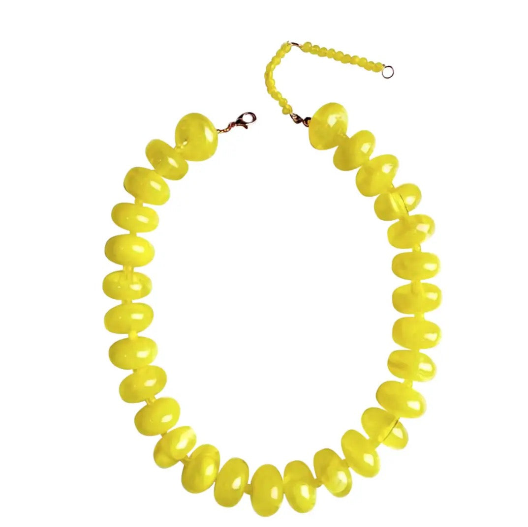 Bailey Beaded Necklace, Yellow
