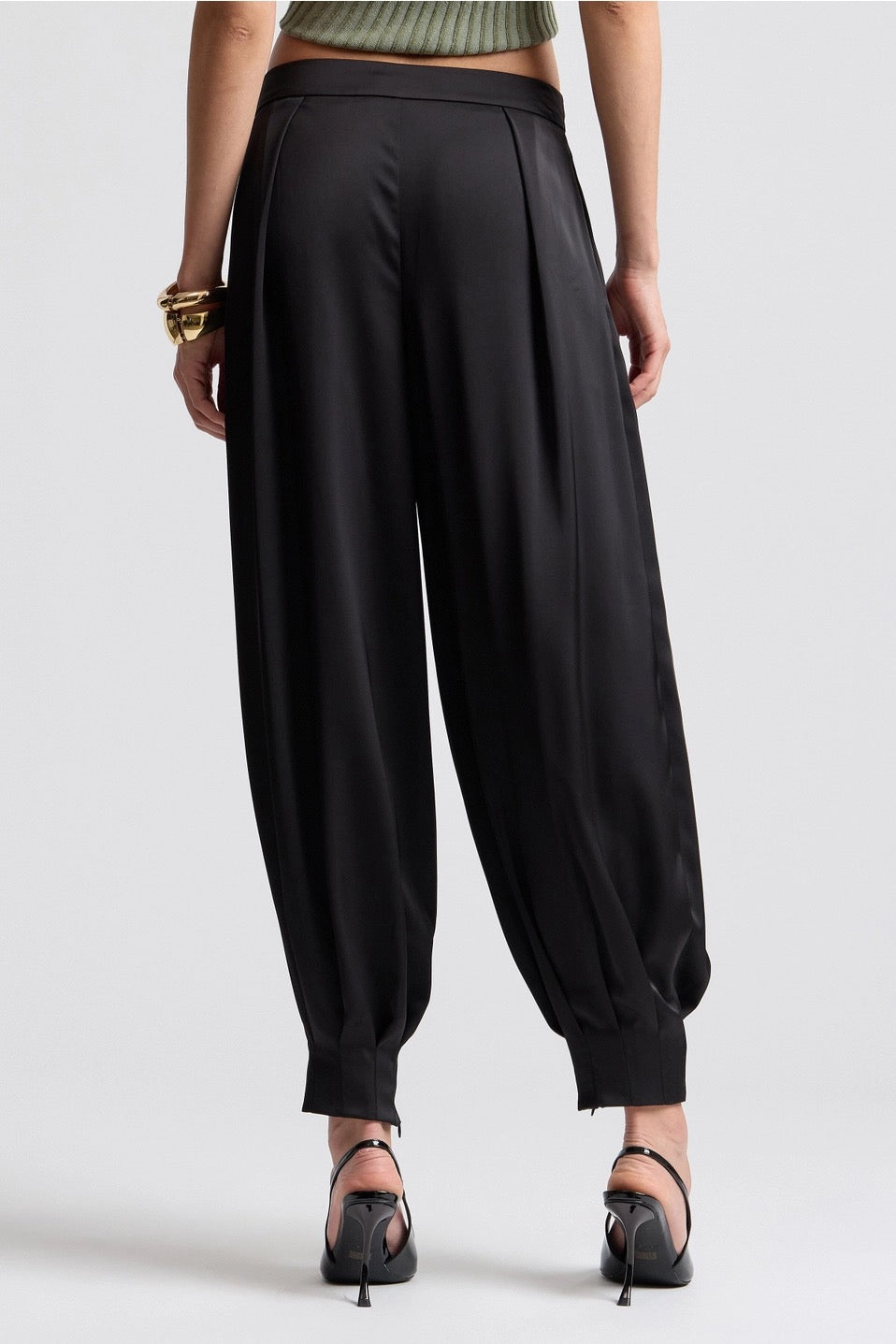 Satin Balloon Pant Black