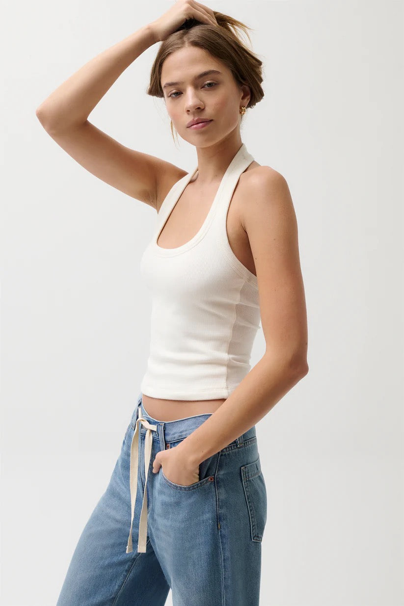 Nattie Halter Tank White
