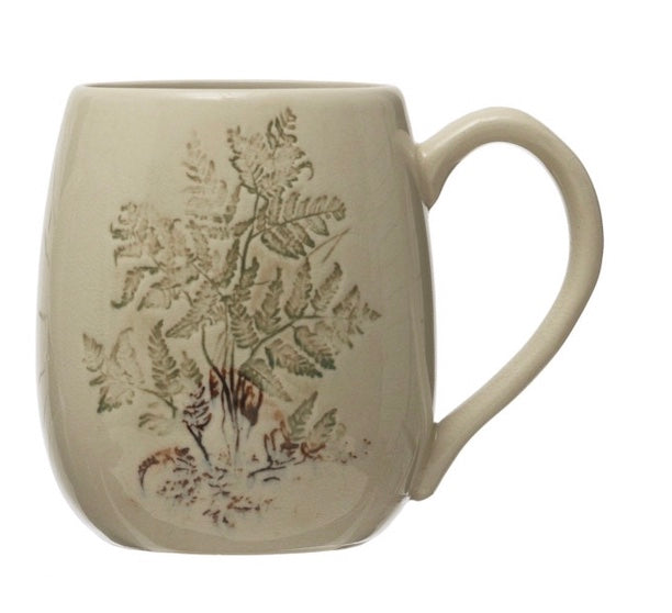 Stoneware Fern Mug