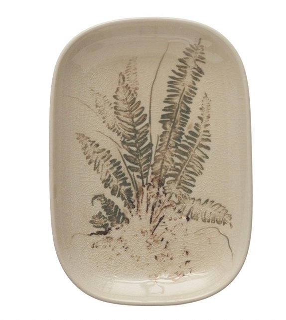 Stoneware Fern Dish