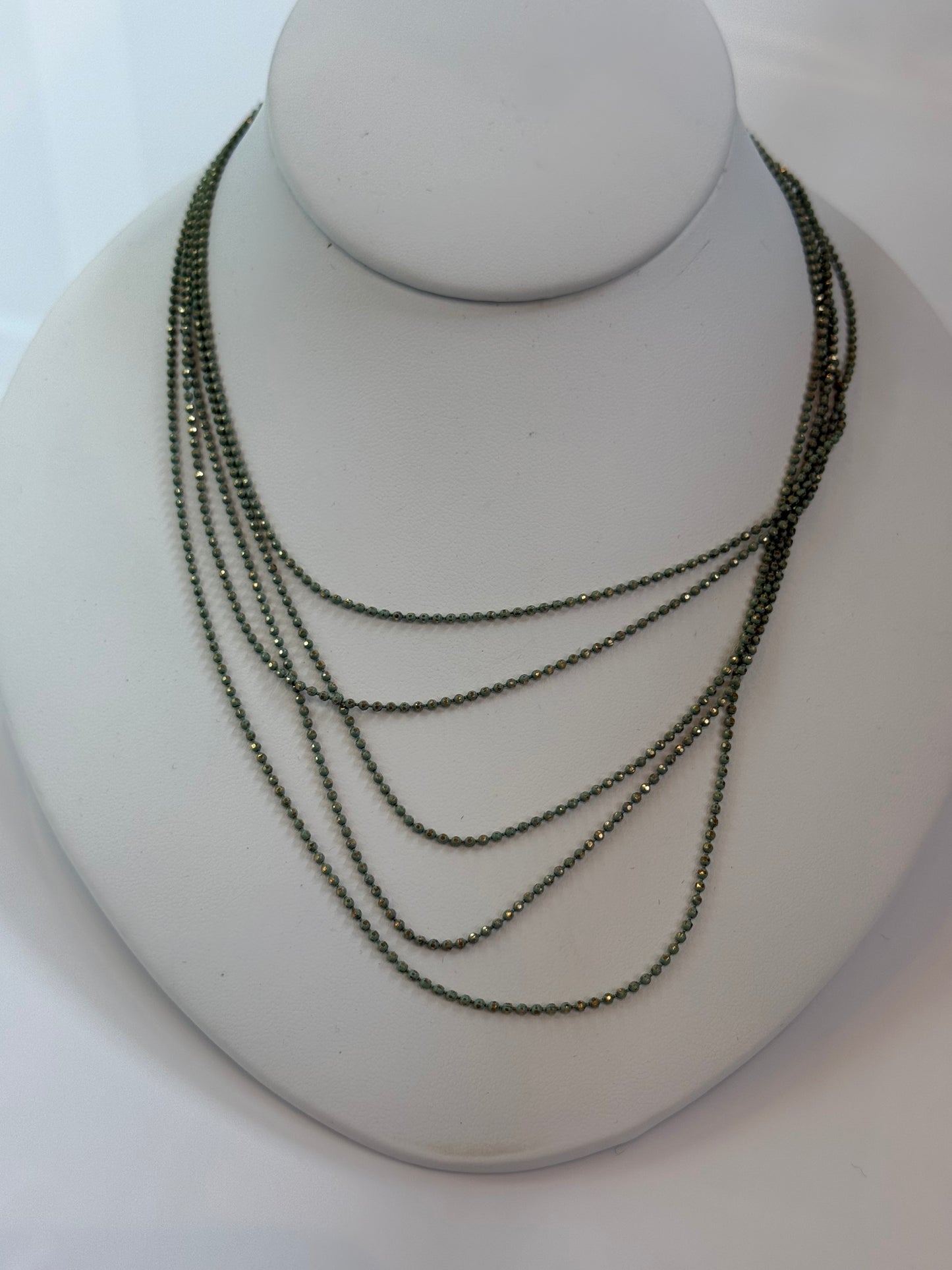 Cinq Chain Necklace Green