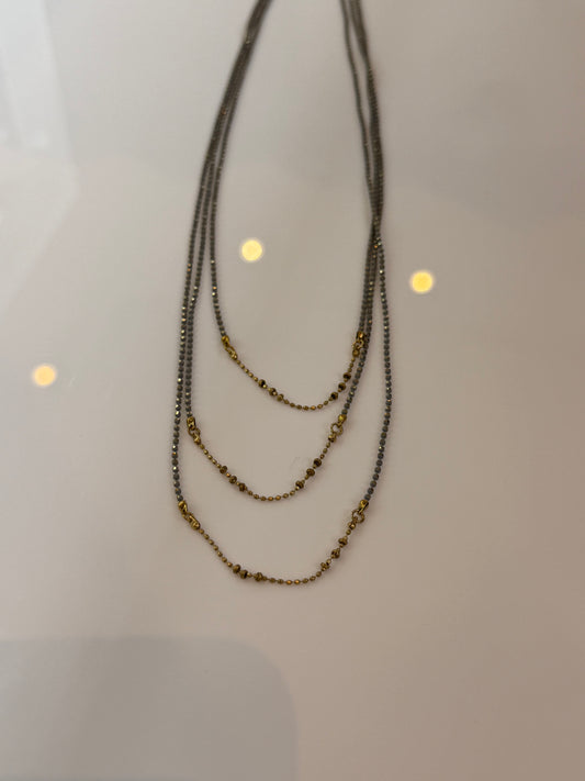 Triple Drape Necklace Green
