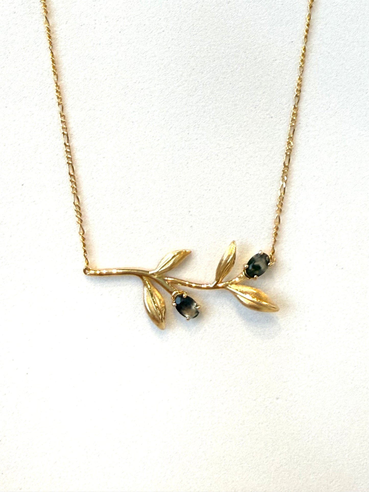 Olive Branch Green Moss Necklace
