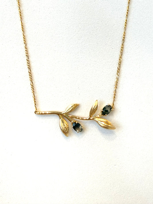 Olive Branch Green Moss Necklace