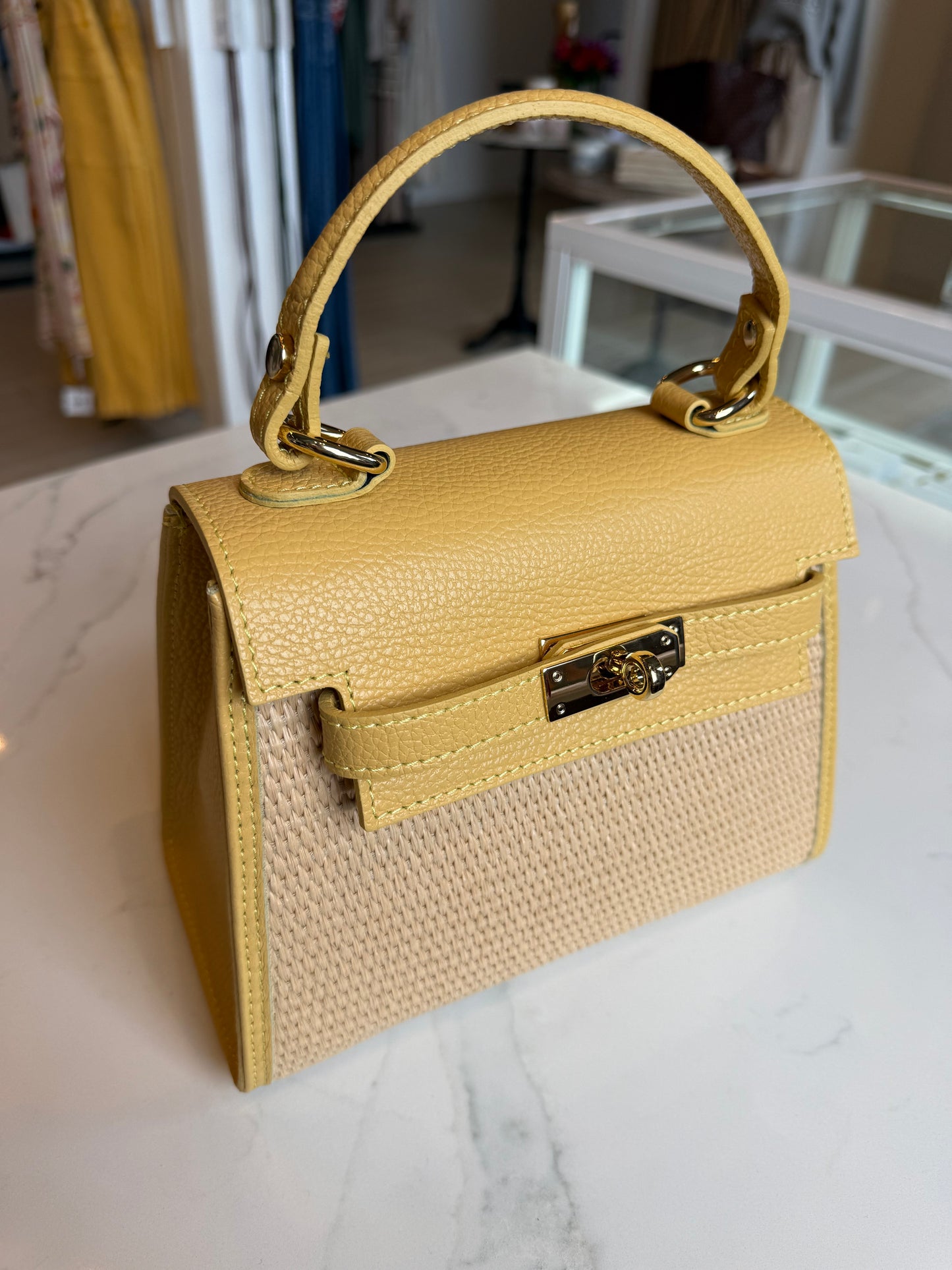 Raffia Bag Yellow