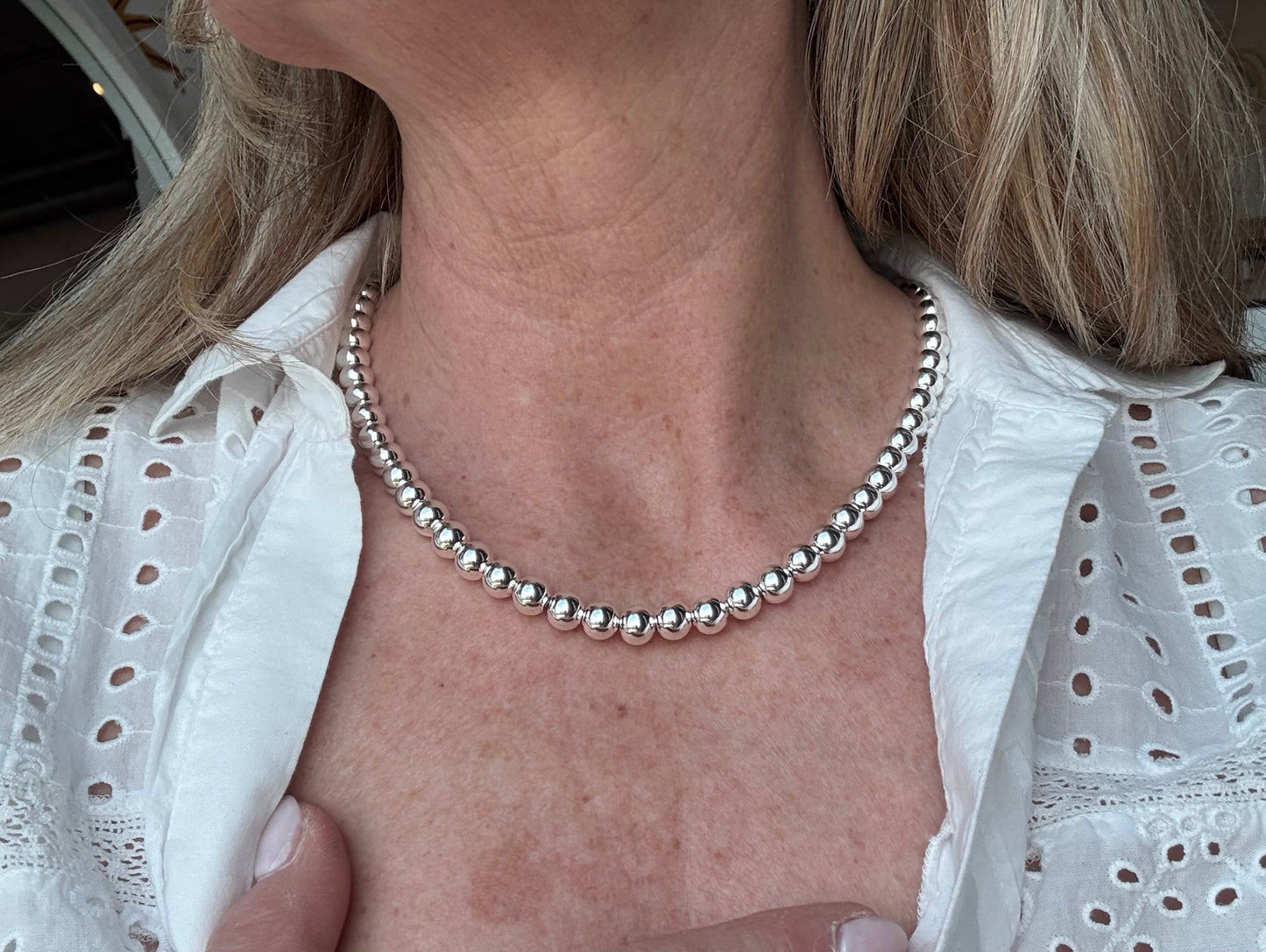 Silver Bead Necklace