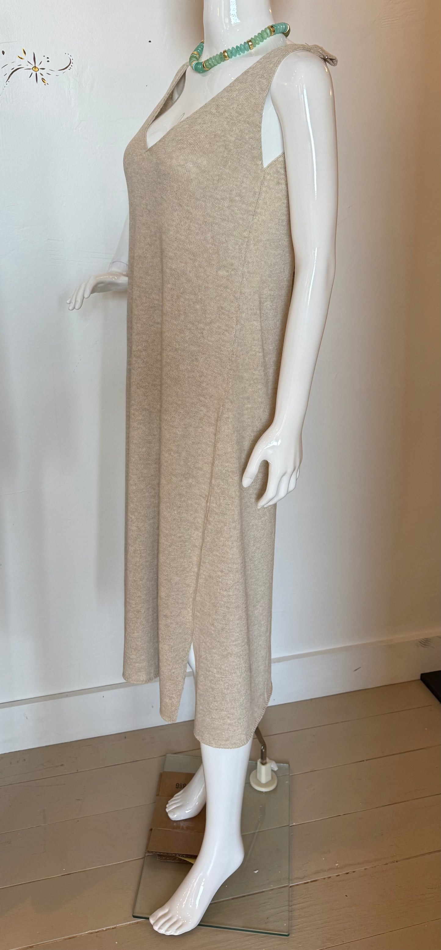 Aegean Knit Midi Dress Sand