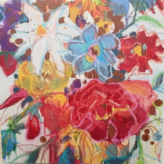 White And Blue Daisies Print