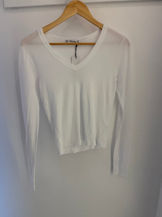 The Becca L/S Crop Vneck White