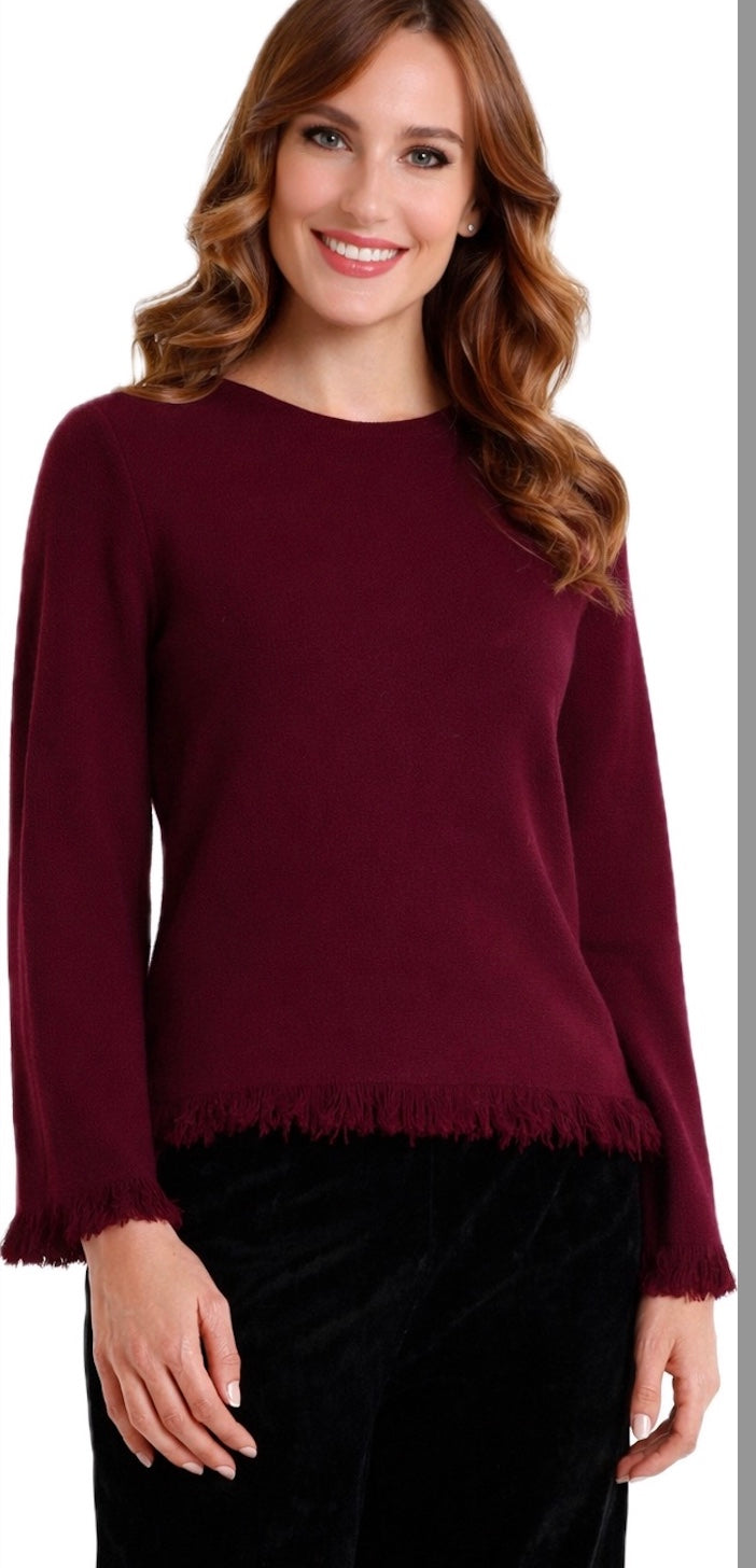 Fringed Sweater Vino