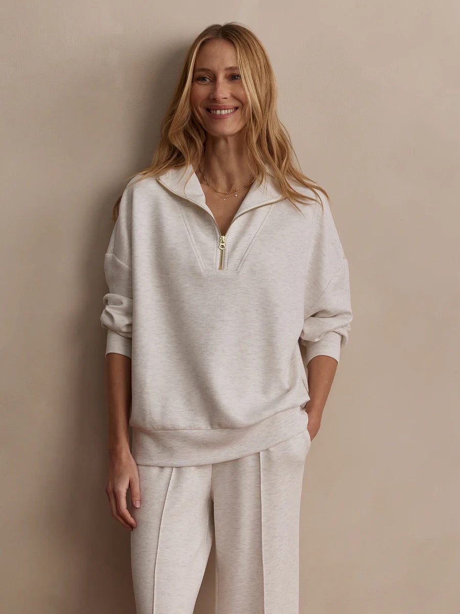 Hawley Half Zip Sweat ivory Marl