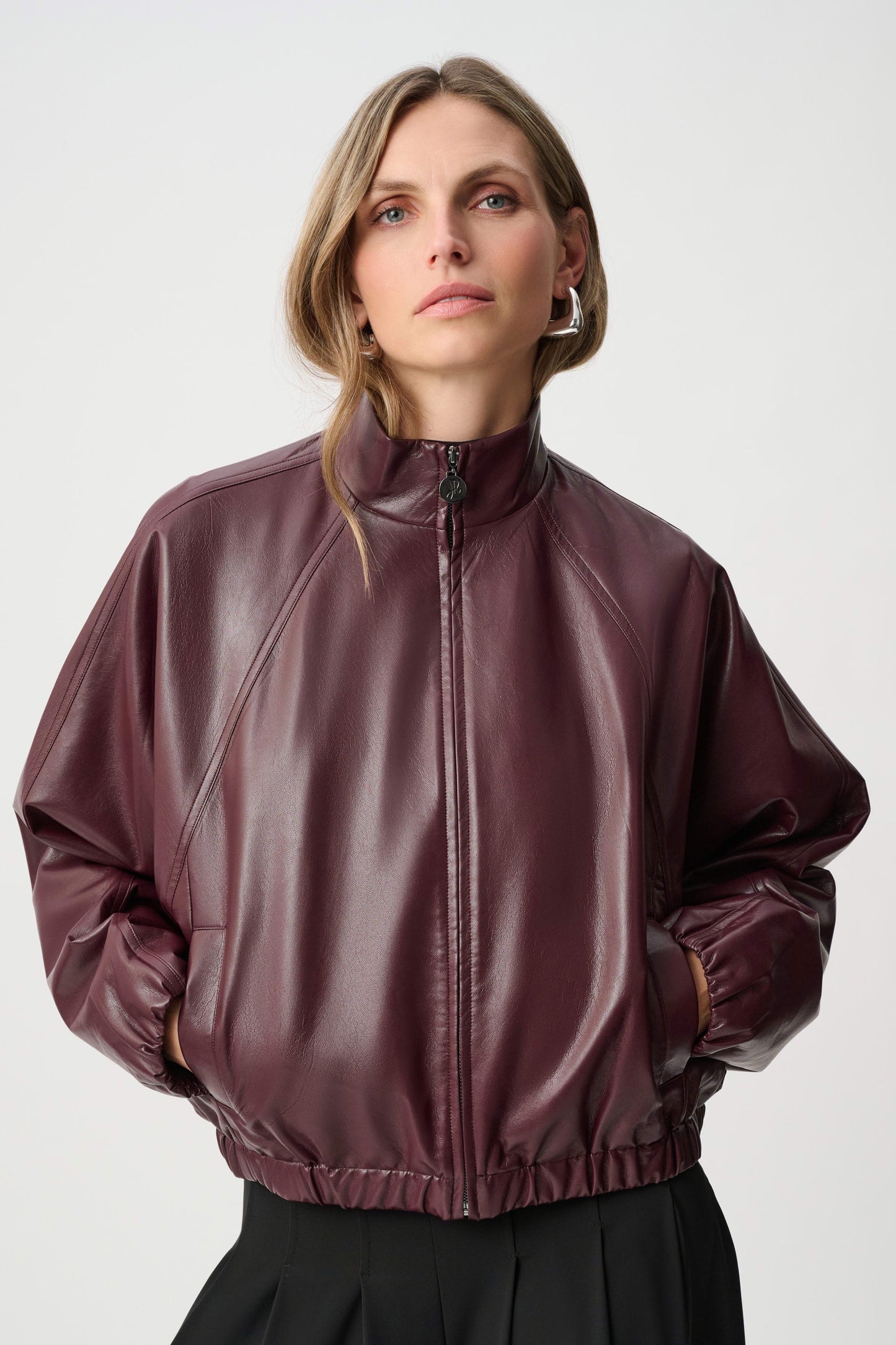 Leatherette Bomber Jacket