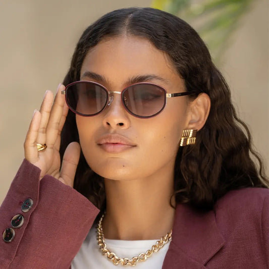 Jordan Oval Sunglasses Burgundy