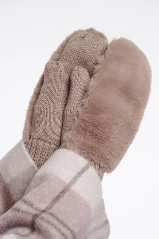 Faux Fur Mittens Birch