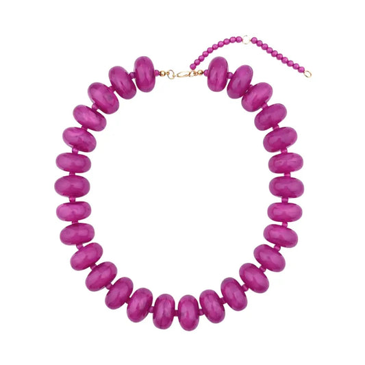 Bailey Beaded Necklace Magenta