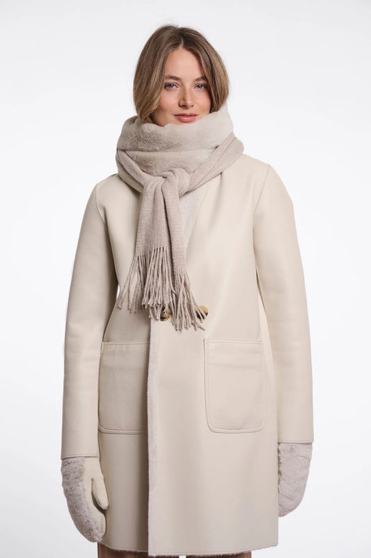 Knit Faux Fur Scarf Birch