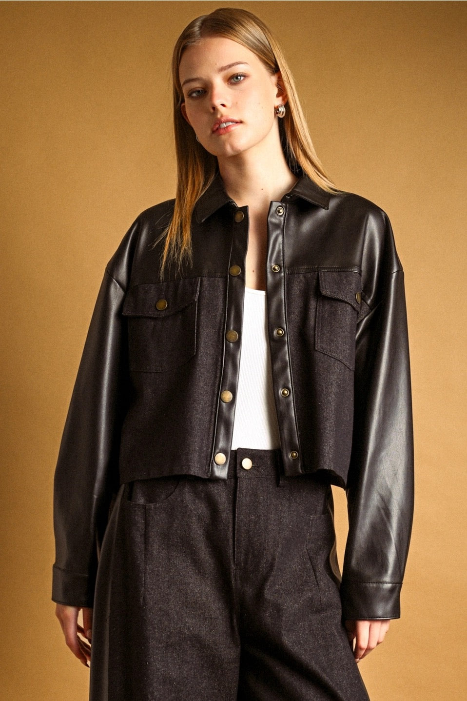 Cropped Moto Jacket