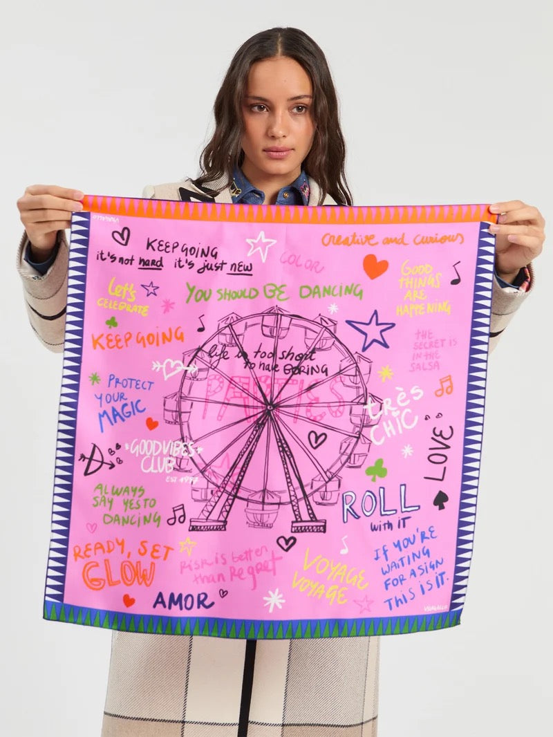 Ferris Wheel Silk Scarf