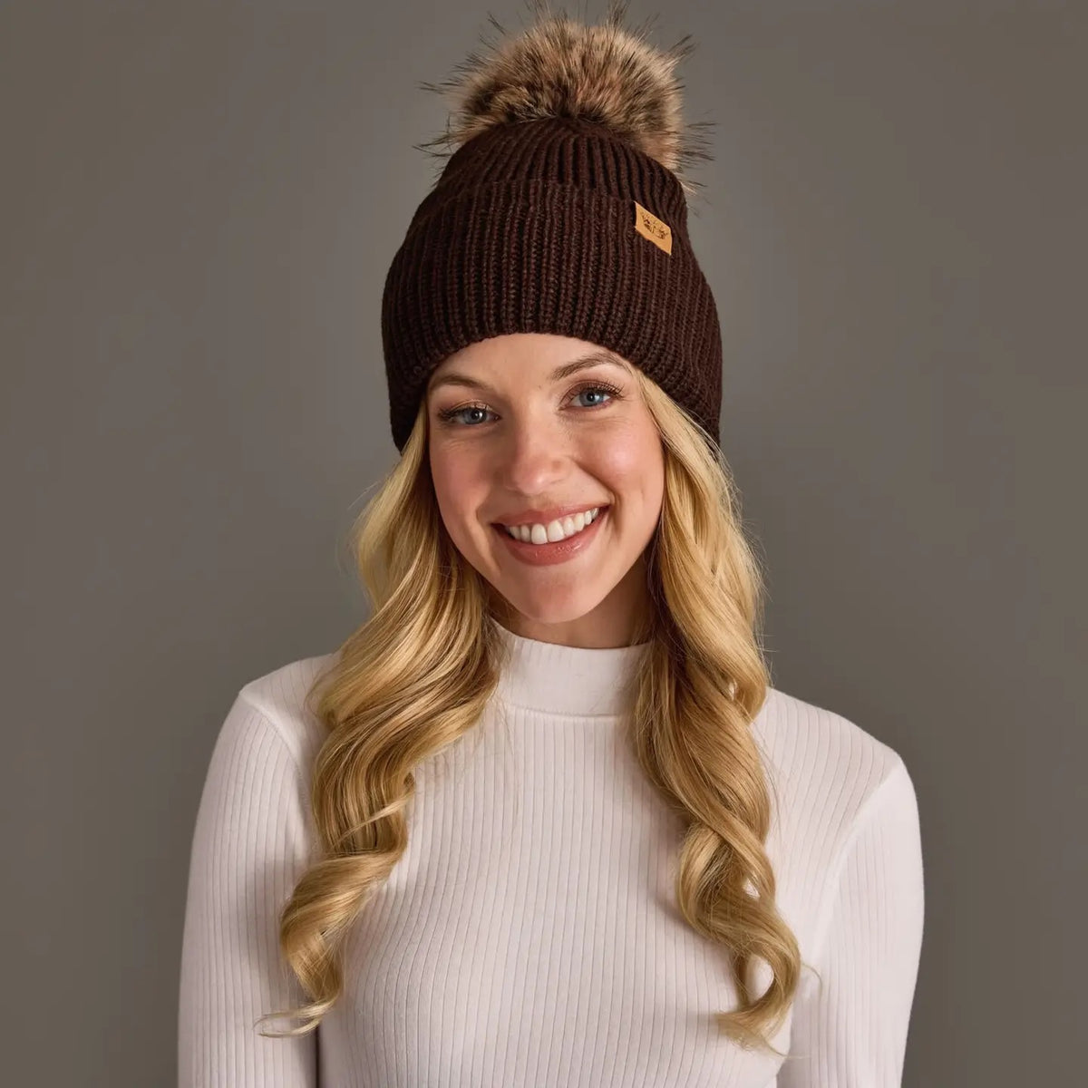 Chocolate Pom Hat