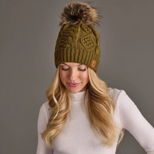 Olive Pom Hat