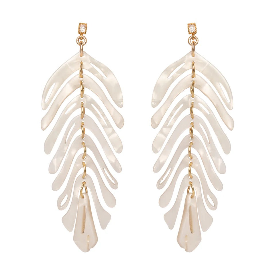 Plume Earrings White