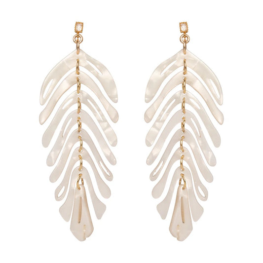 Plume Earrings White
