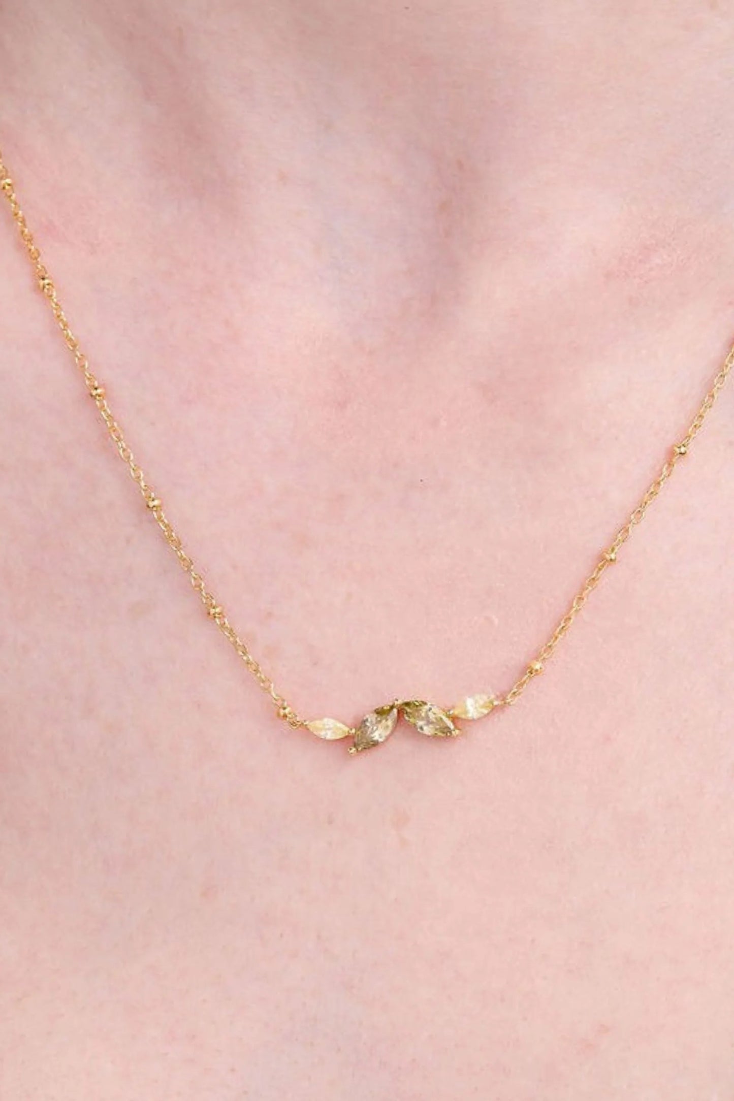 Autumn Marquise Leaf Gold Necklace