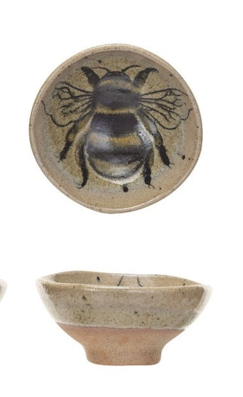 Stoneware Dish W/bee