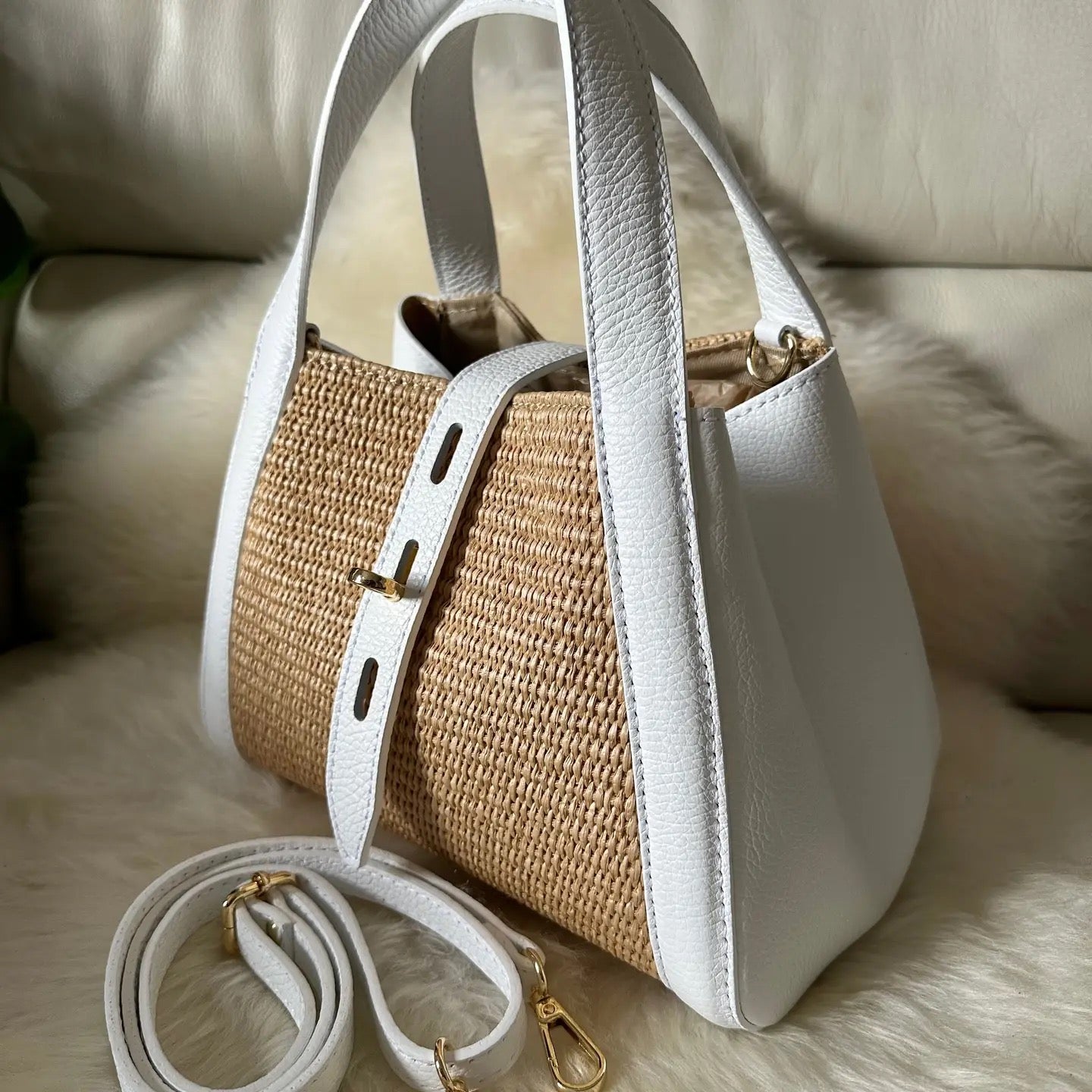 Aruba Raffia Bag White