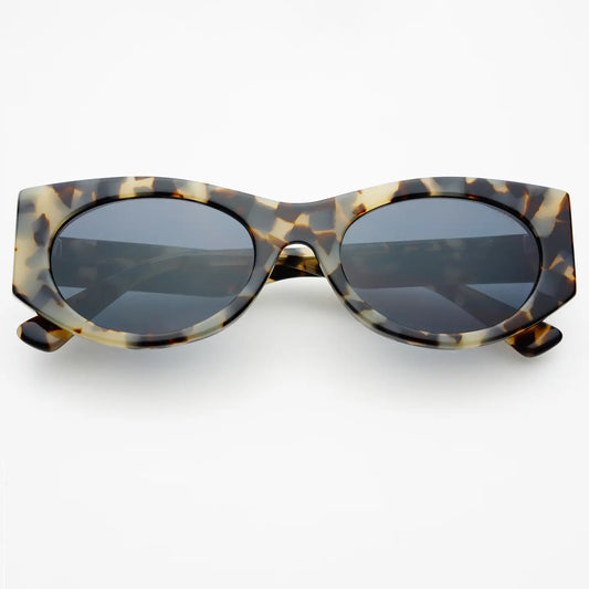 Layla Oval Gray Tortoise Sunglasses