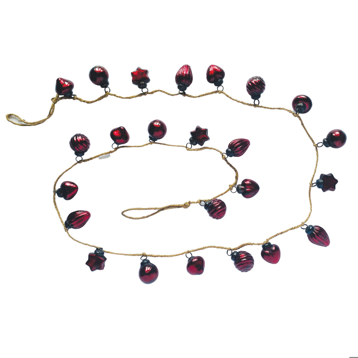 Ornament Glass Garland Red
