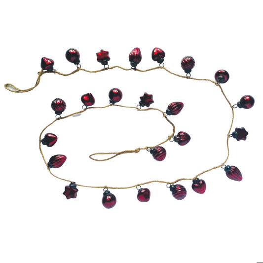 Ornament Glass Garland Red