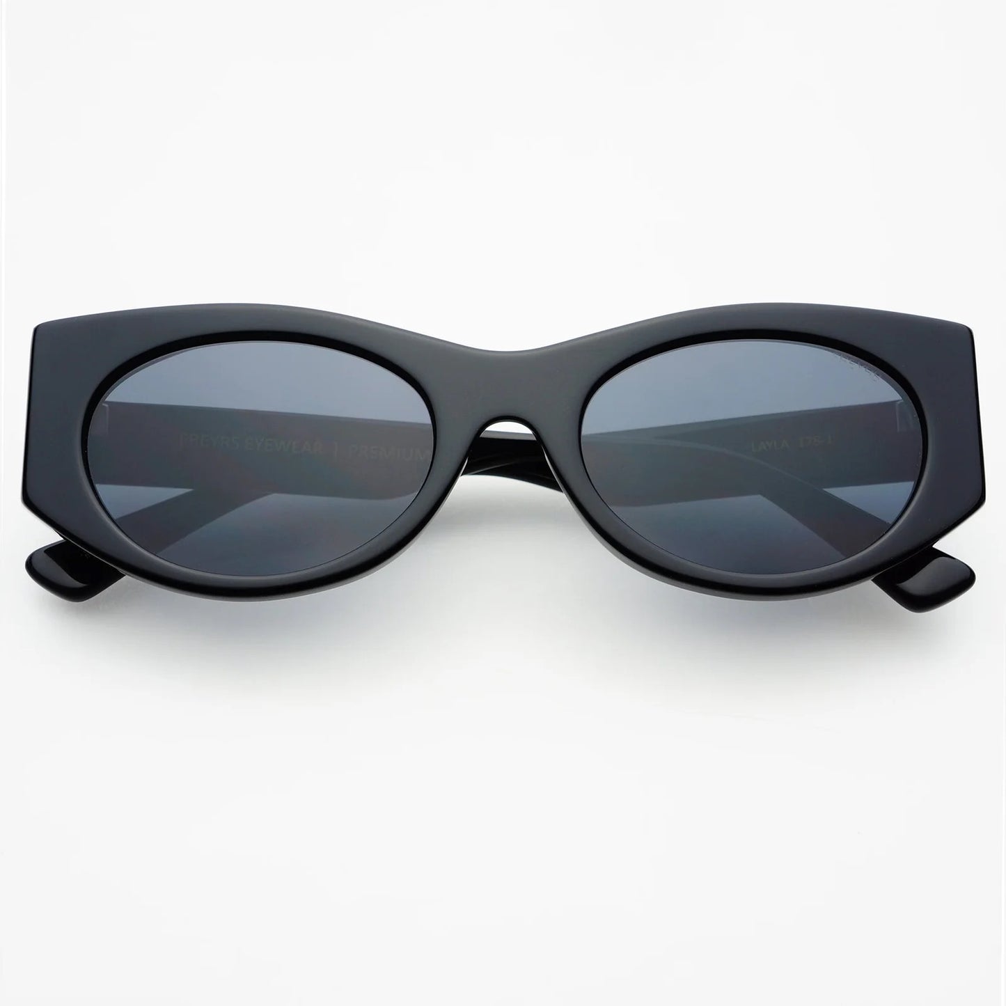 Layla Black Oval Sunglasses