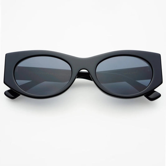 Layla Black Oval Sunglasses