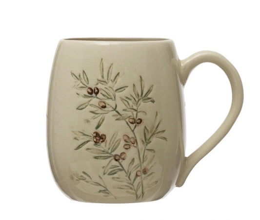 Stoneware Olive Mug