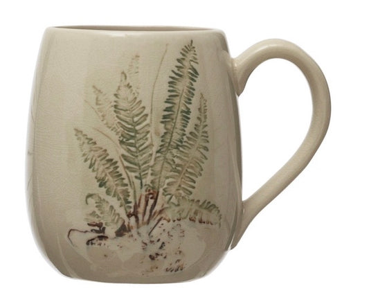Stoneware Fern Mug