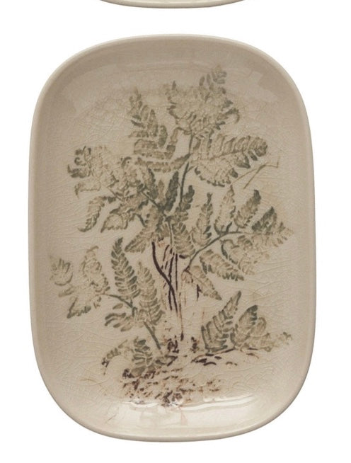 Stoneware Fern Dish