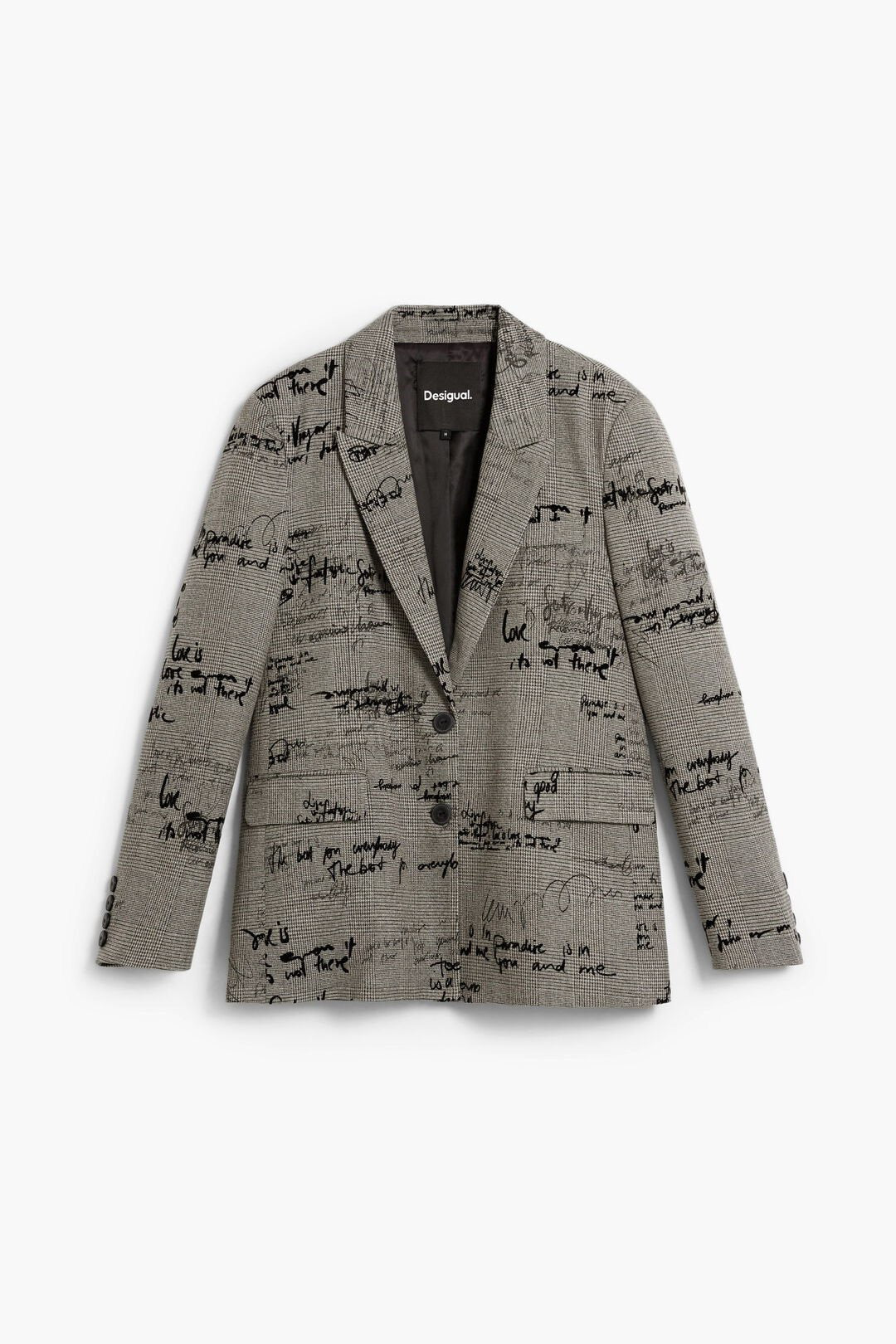 checkered lettering blazer