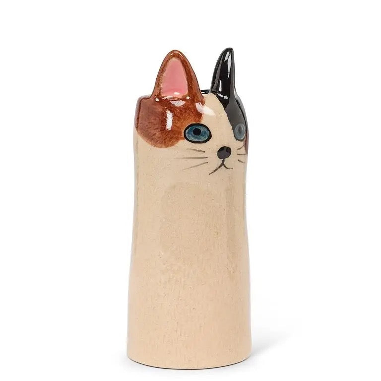 Skinny Cat Vase Tan