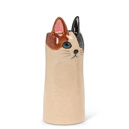 Skinny Cat Vase Tan