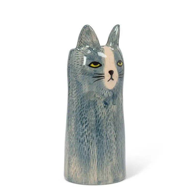 Skinny Blue Cat Vase